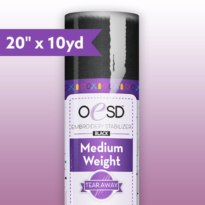 OESD Medium Weight TearAway Black 20in x 10yd
