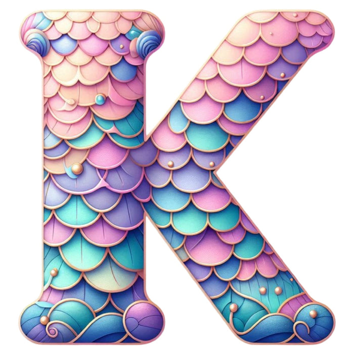 Mermaid Letter K Fabric Panel