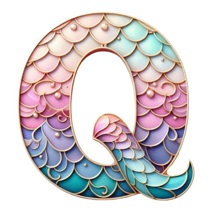 Mermaid Letter Q Fabric Panel