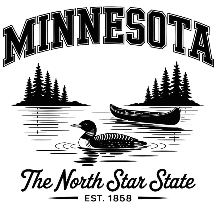 Minnesota Black and White Fabric Panel