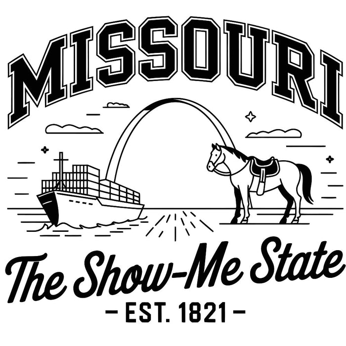 Missouri Black and White Fabric Panel
