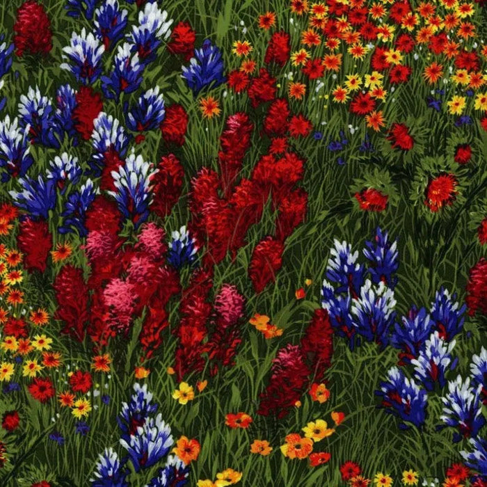 Multicolor Wildflowers 44"/45" Cotton Fabric Per Yard