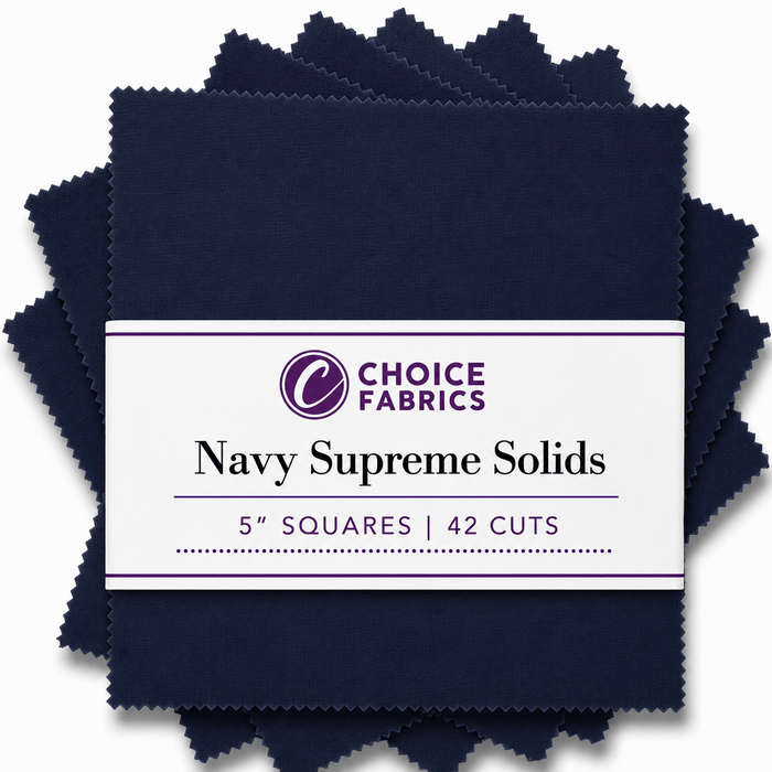 Supreme Solids - 5x5 Charm Pack - Navy (42 Squares)