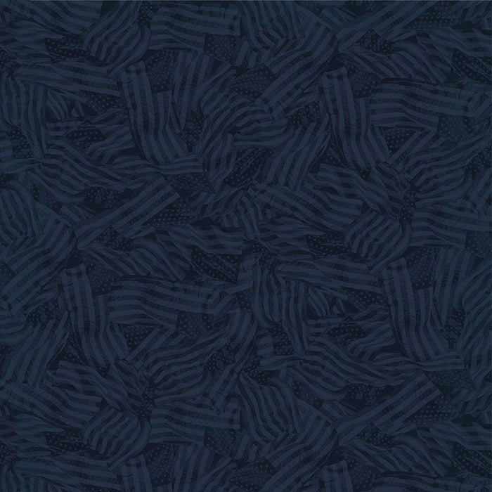 Night Wavy Tonal Flags Path to Freedom Cotton 44"/45" Fabric Per Yard