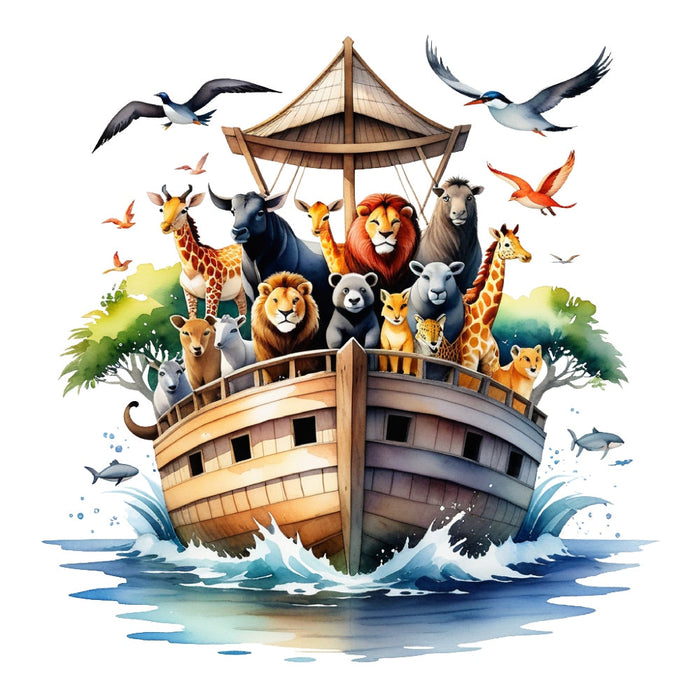 Noah's Ark Round Fabric Panel 13
