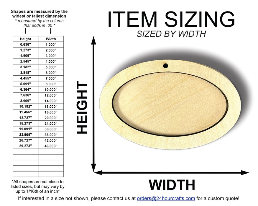Unfinished Wood 2 Layer Oval Shadowbox Shape | DIY Craft Cutout | up to 46" DIY