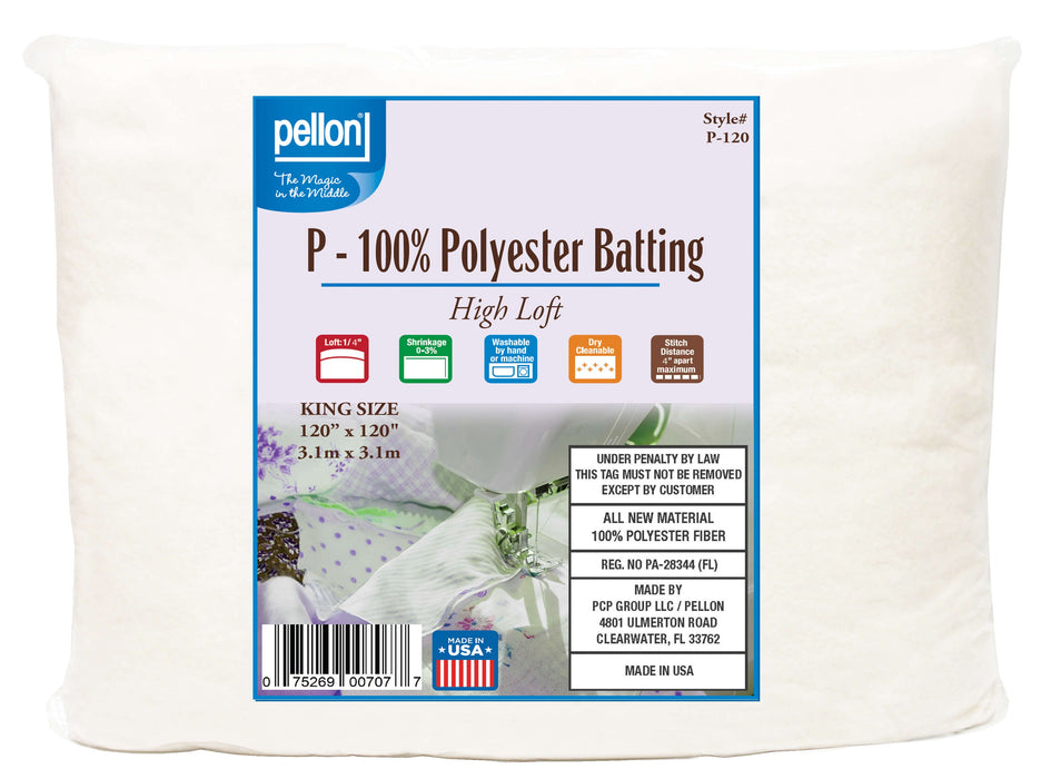 Pellon® Polyester Batting – 120" x 120" King Size Package