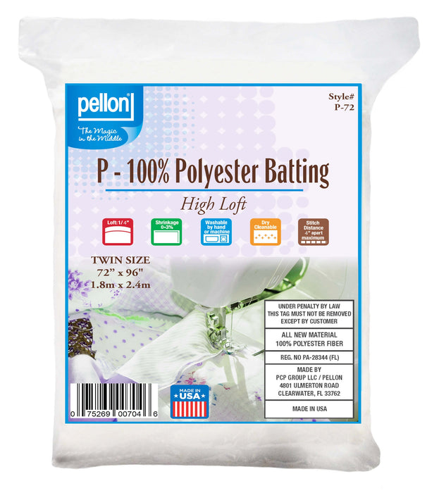 Pellon® Polyester Batting – 72" x 96" Twin Size Package