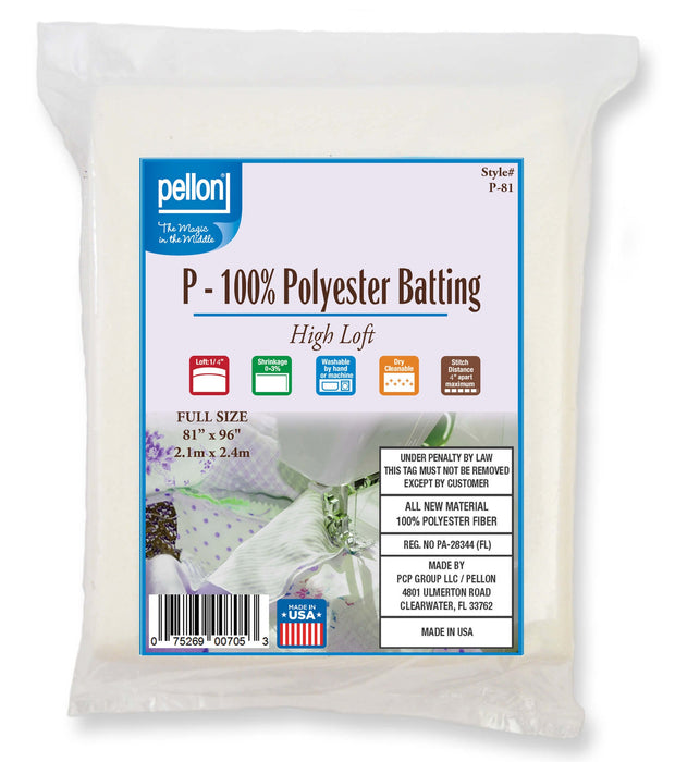 Pellon® Polyester Batting – 81" x 96" Full Size Package