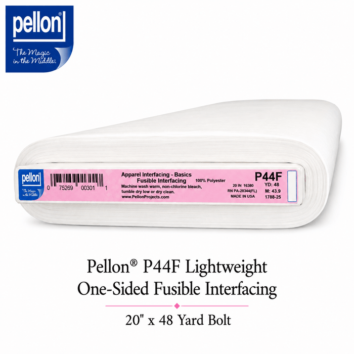 Pellon® P44F Lightweight One-Sided Fusible Interfacing – 20" x 48 Yard Bolt – White