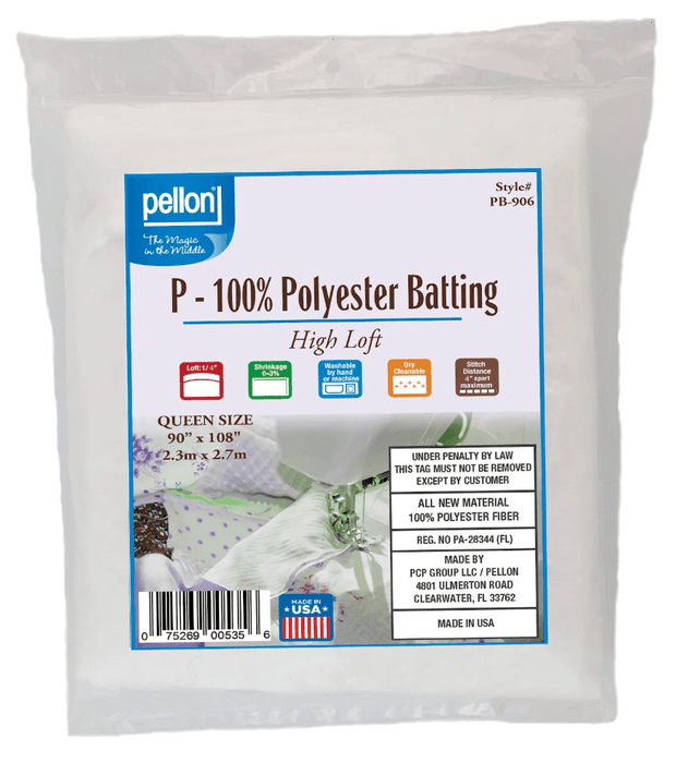 Pellon® Polyester Batting – 90" x 108" Queen Size Package