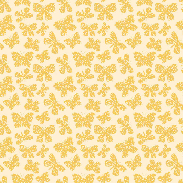 Painted Blossoms - Scattered Butterflies - Yellow