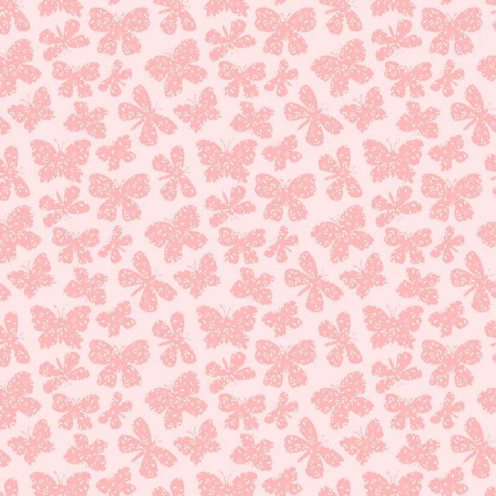 Painted Blossoms - Scattered Butterflies - Pink