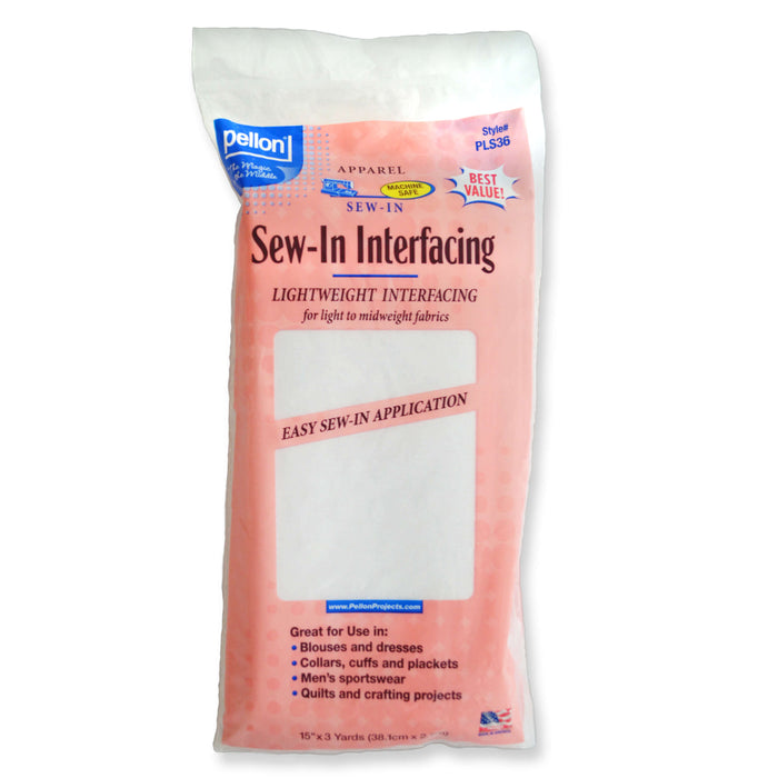 Pellon® Lightweight Sew-In Interfacing – 15" x 3 Yard Package – White