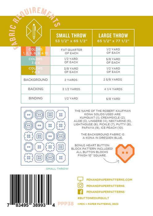 Buttoned Up Quilt Pattern