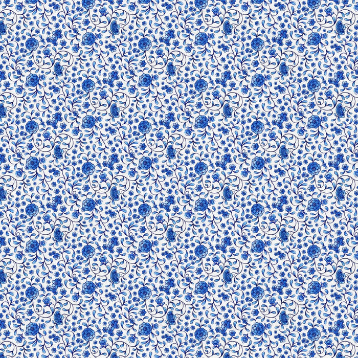 Chinoiserie Ditsy Floral Cotton Wideback 118" Fabric Per Yard