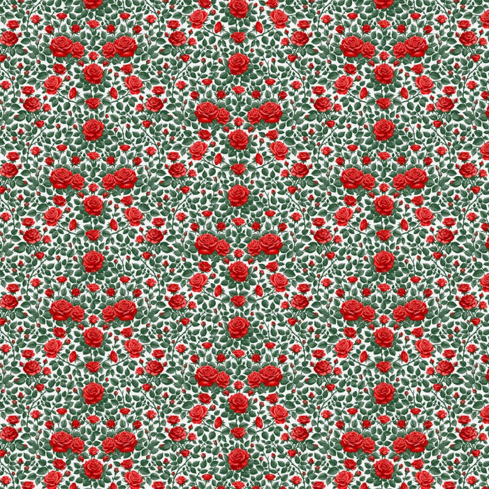 Red Roses Are Red Rose Trellis Cotton Wideback 118"  Fabric Per Yard