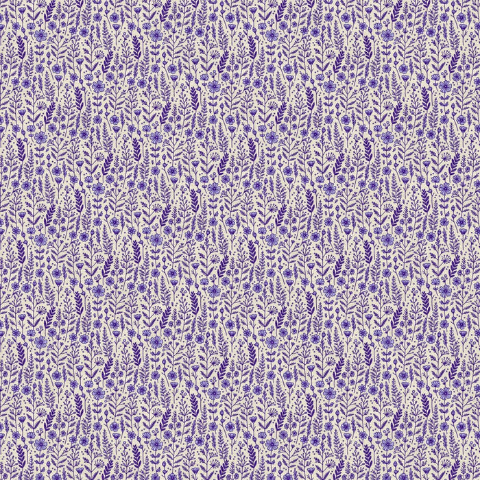 Blue Petite Petals Wildflowers Cotton Wideback 118"  Fabric Per Yard