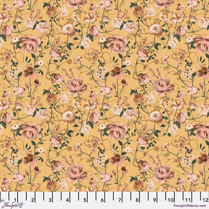 Enrapture by Giucy Giuce Entwined - Canary Cotton 44"/45" Fabric Per Yard