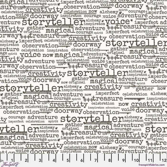 Wordster Paper Stamped Cotton 44"/45" Fabric Per Yard