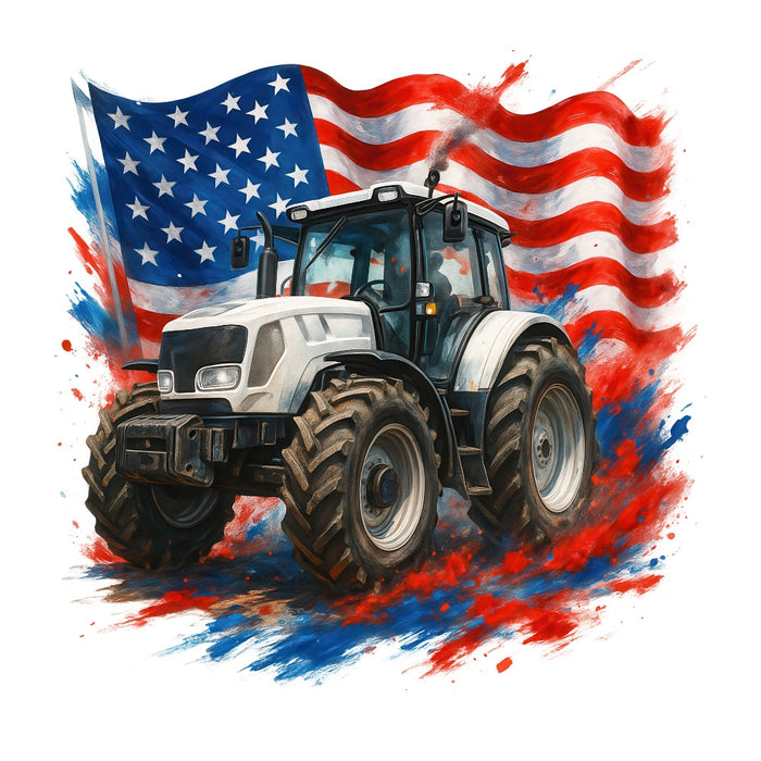 Patriotic Tractor Fabric Panel 17