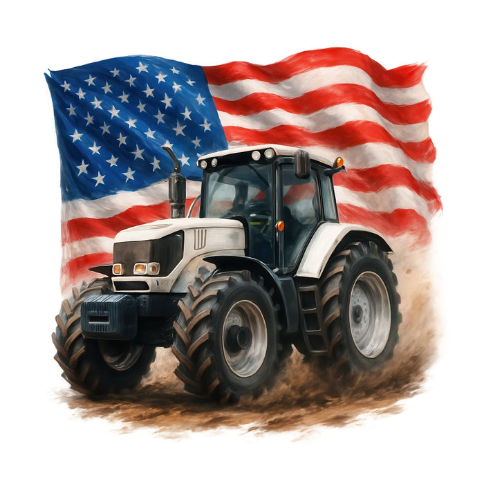 Patriotic Tractor Fabric Panel 18