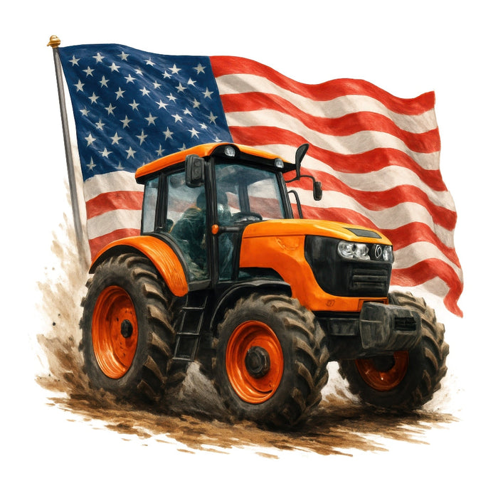 Patriotic Tractor Fabric Panel 22