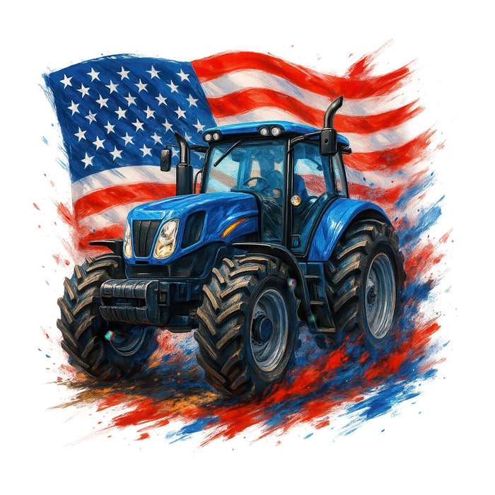 Patriotic Tractor Fabric Panel 7
