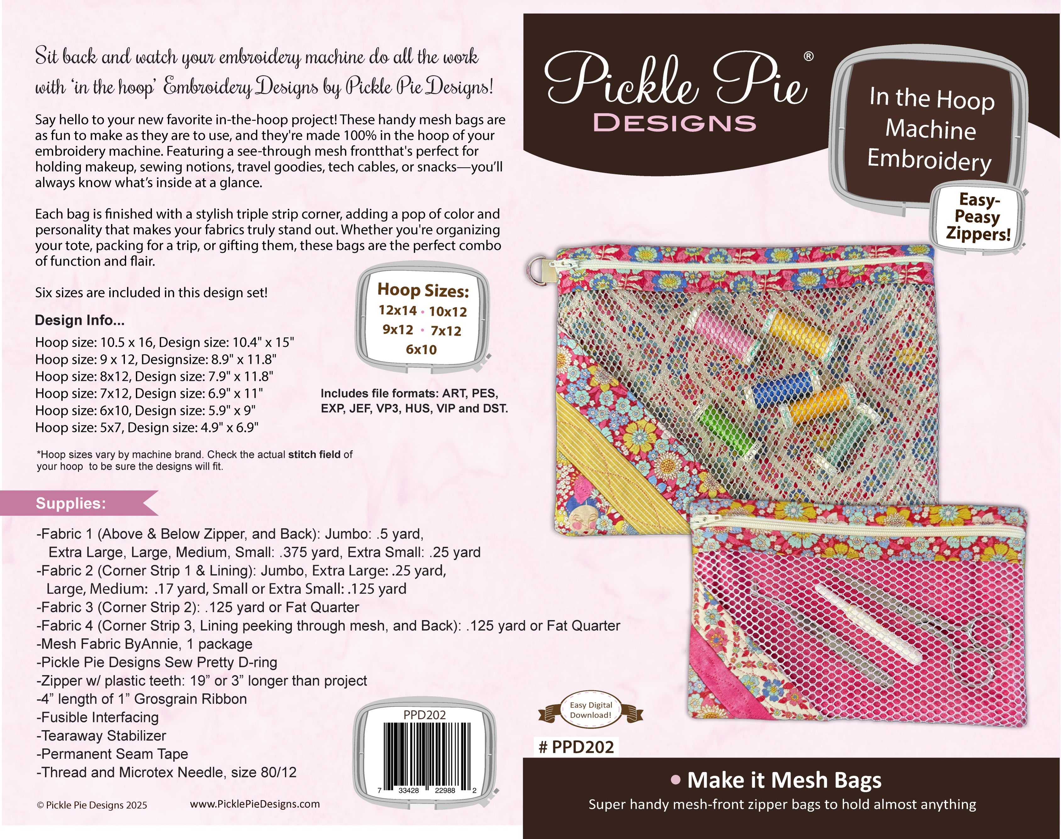 Make it Mesh In the Hoop Machine Embroidery Designs — High Country Quilts