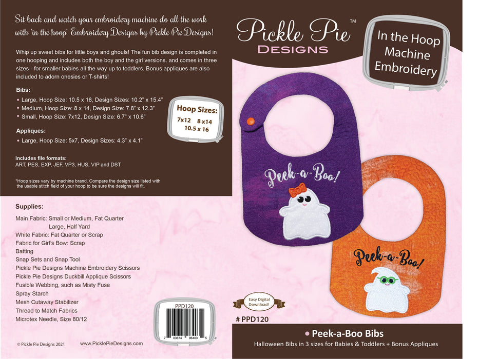 Peek-a-Boo Baby Bibs In the Hoop Embroidery Design Collection