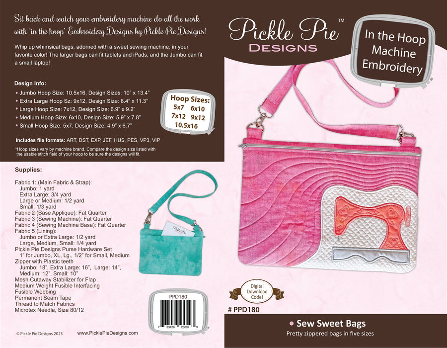 Sew Sweet Bags In-the-Hoop In the Hoop Machine Embroidery Design Set