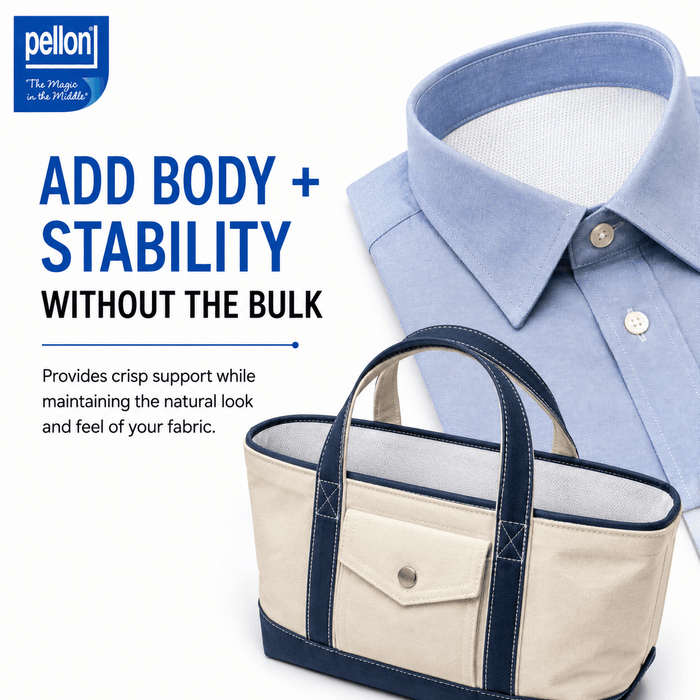 Pellon® SF101 Shape-Flex® Fusible Woven Cotton Interfacing – 20" x 10 Yard Bolt (White)
