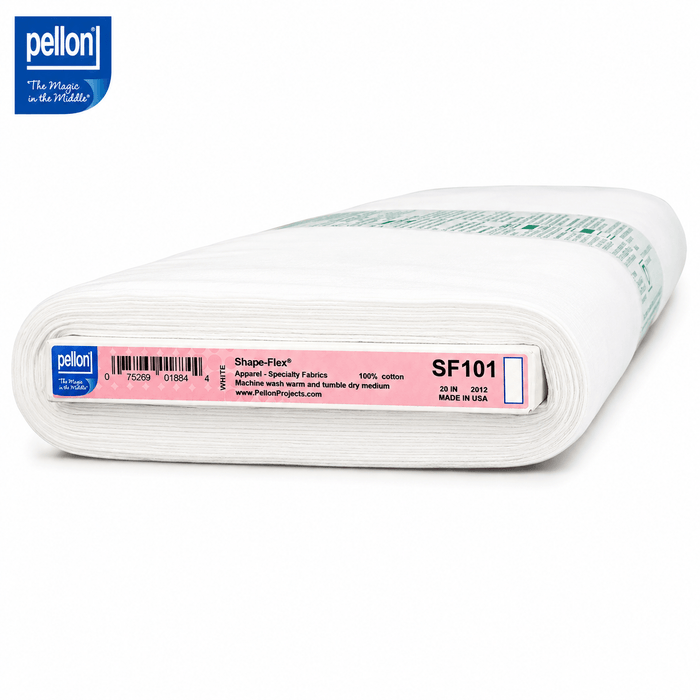 Pellon® SF101 Shape-Flex® Fusible Woven Cotton Interfacing – 60" x 10 Yard Bolt (White)