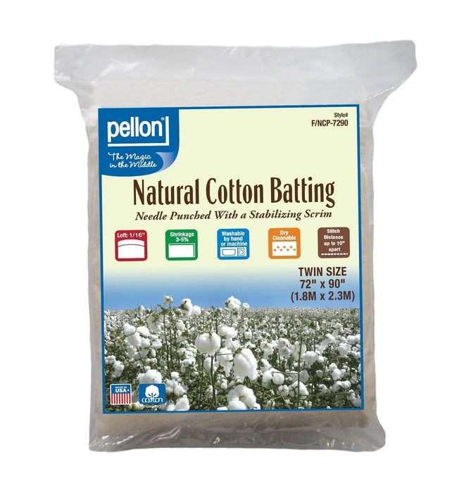 Pellon® Natural Cotton Batting With Scrim 72" x 90" Twin Size Package