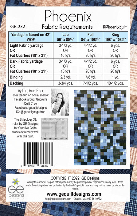 Phoenix - Fat Quarter Pattern 1 232