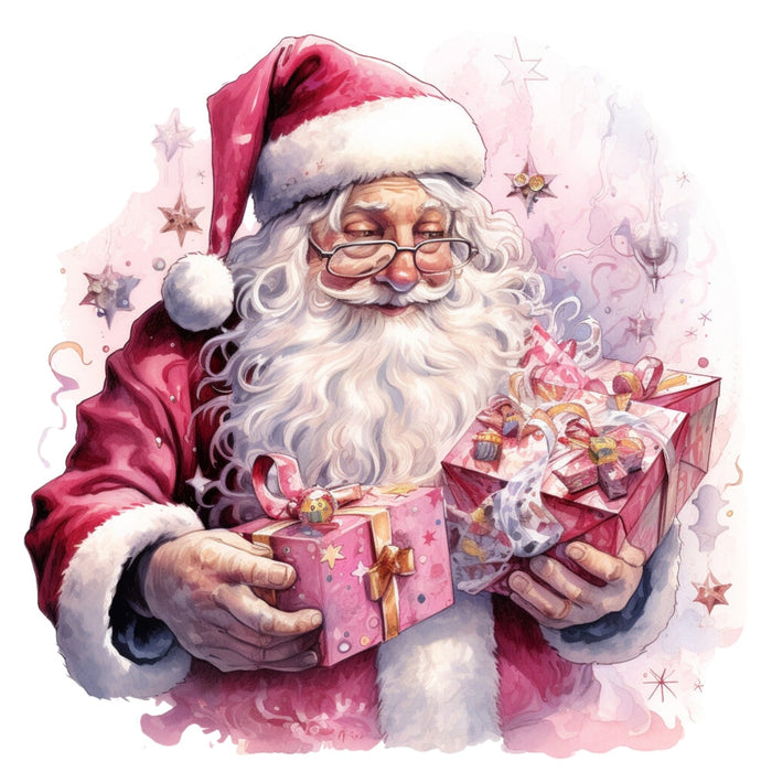 Pink Santa Claus Fabric Panel 12