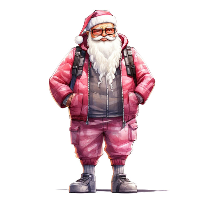 Pink Santa Claus Fabric Panel 13