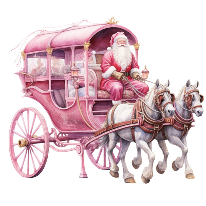 Pink Santa Claus Fabric Panel 3