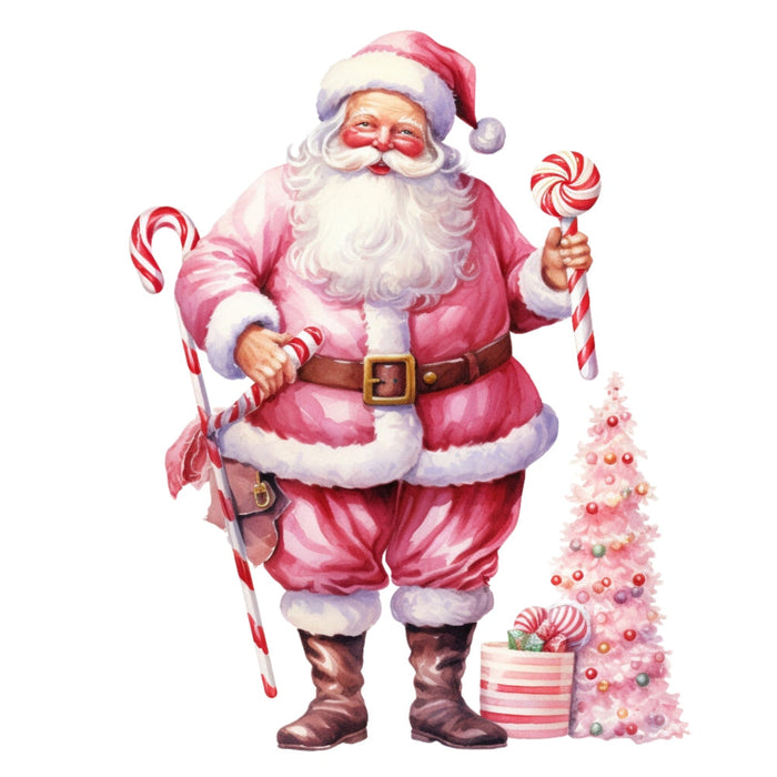 Pink Santa Claus Fabric Panel 5
