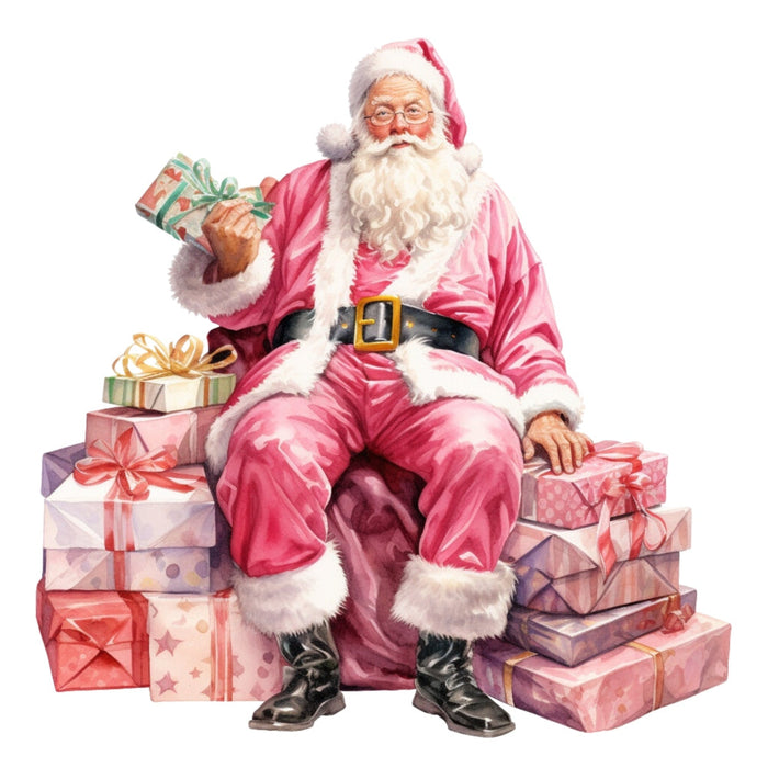 Pink Santa Claus Fabric Panel 8