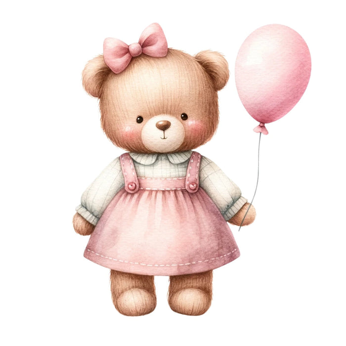 Pink Teddy Bears Fabric Panel 6