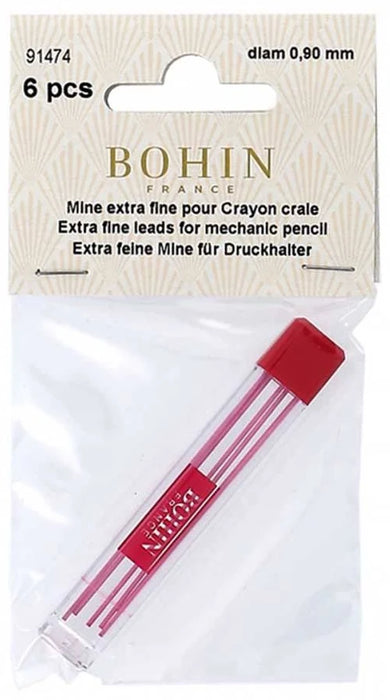 Bohin France Extra fine leads for mechanical pencil diam 0.90mm (6 pcs)