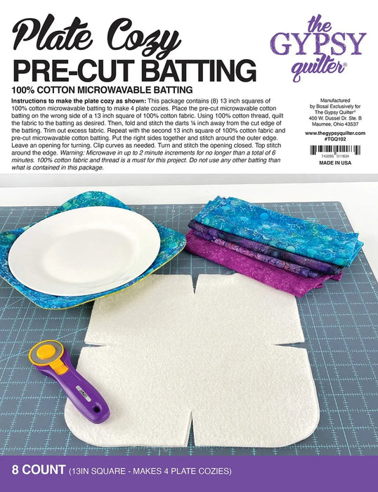 Plate Cozy Pre-Cut Batting  8ct