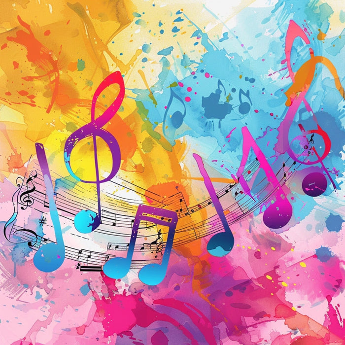 Pop Art Music Notes Fabric Panel 7