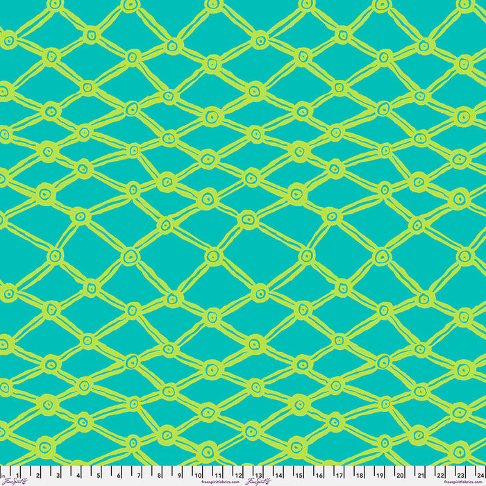 Kaffe Fassett Collective Aqua Nets 108" Cotton Wideback Fabric Per Yard