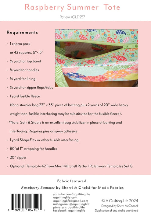 Raspberry Summer Tote