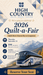 Promotional flyer for High Country Quilts' 2026 Quilt-a-Fair quilt show charter bus trip to Longmont.