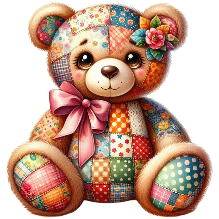 Quilted Toy Animals Fabric Panel 23