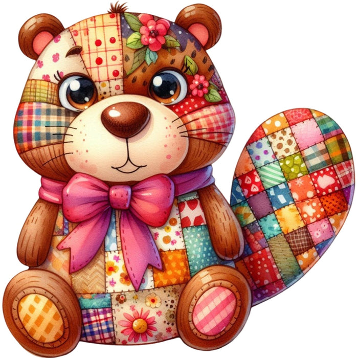 Quilted Toy Animals Fabric Panel 3