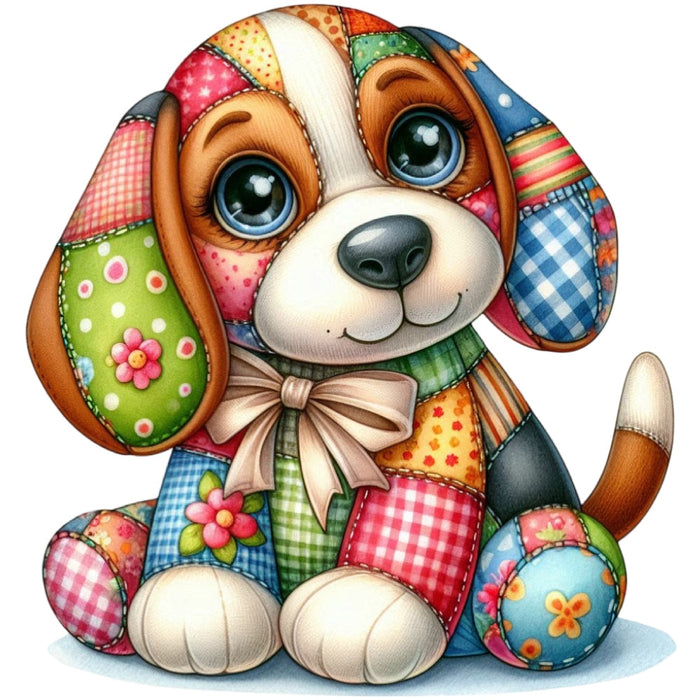 Quilted Toy Animals Fabric Panel 6